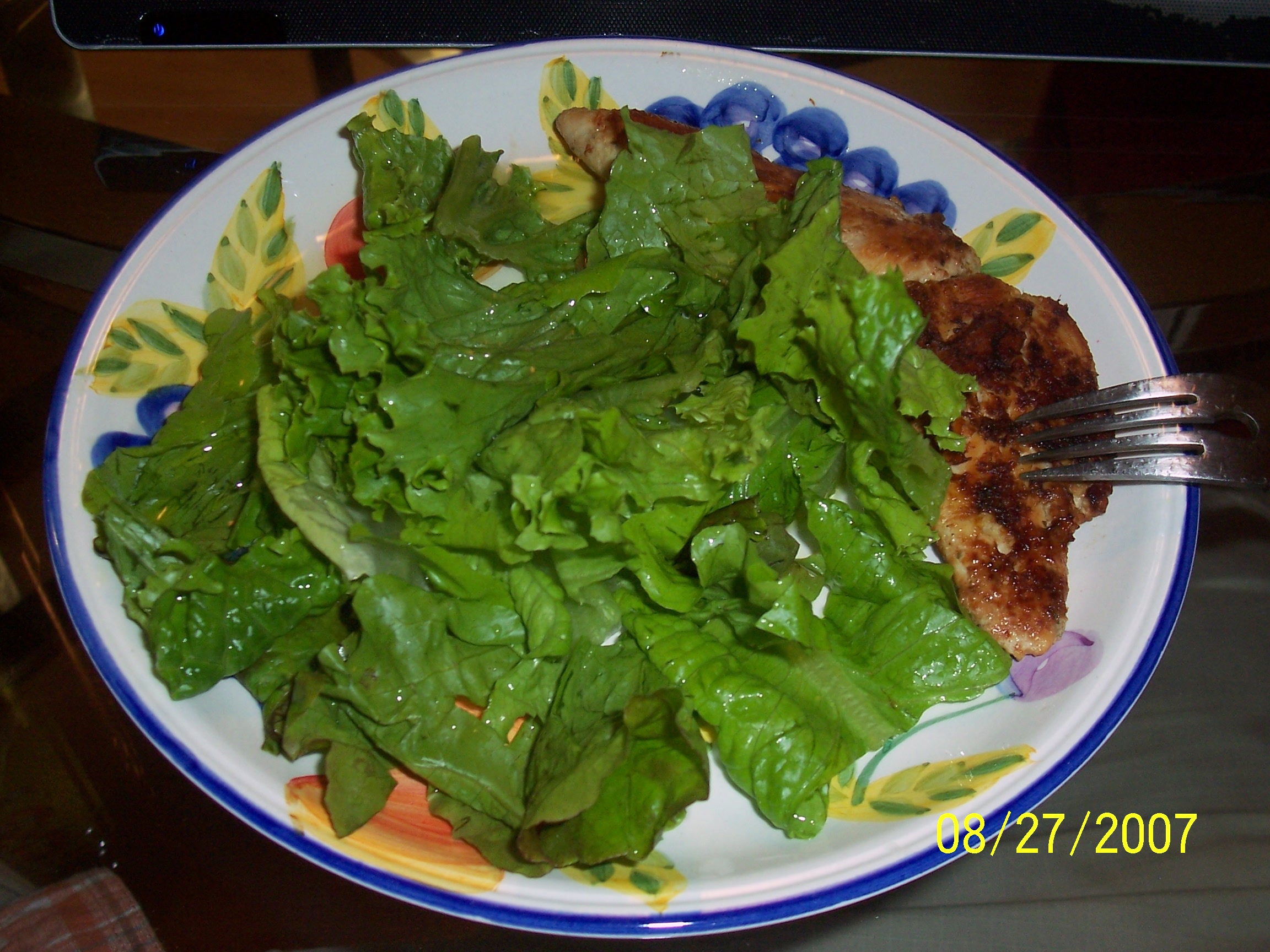 Grilled Chicken with Salad and Virgin Olive Oil